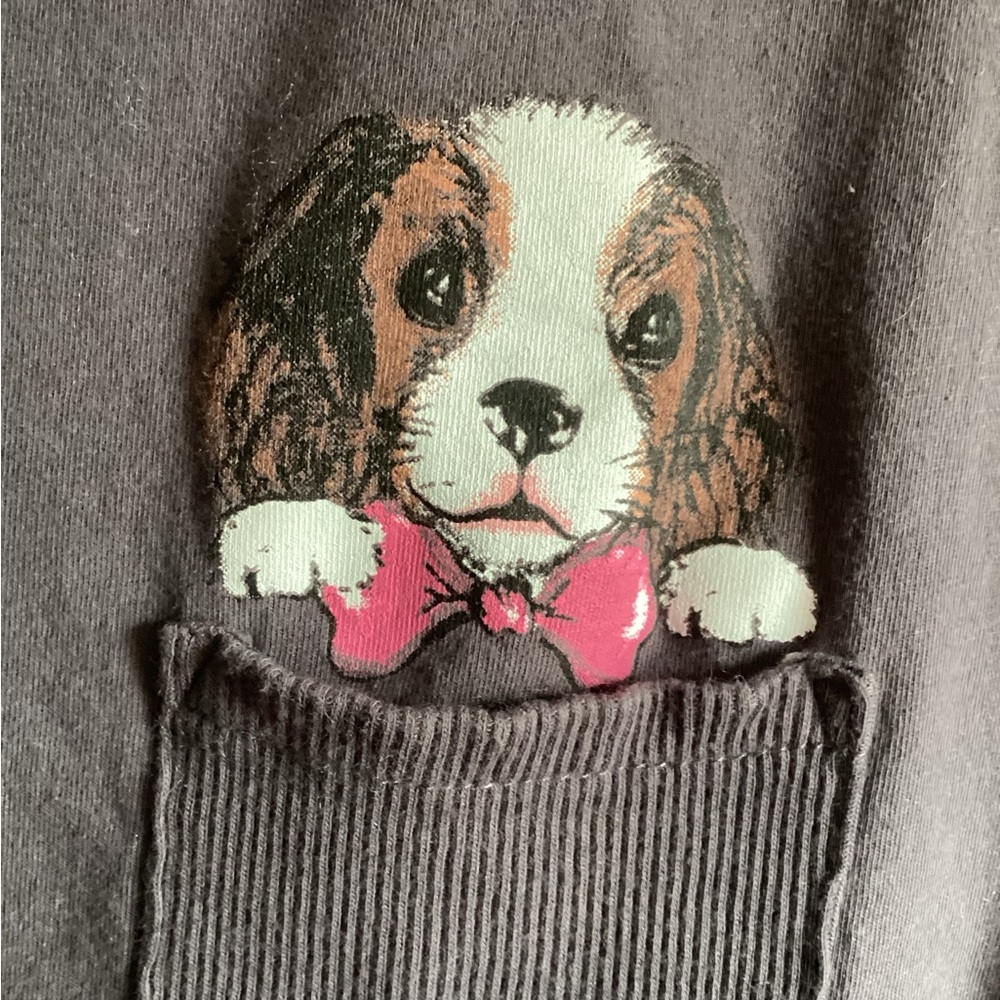 Carole Hochman Gray Long Sleeve Pocket Sweatshirt with Puppy 3x - Picture 2 of 6